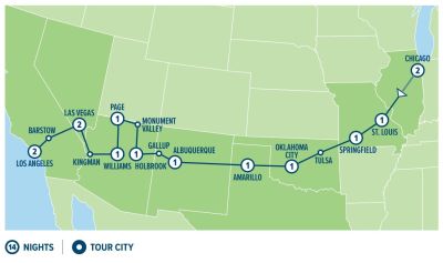 Map showing the Tour regions